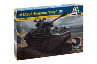 Model czołgu Sherman M4A3E8 Fury do sklejania - Italeri 6529 1:35