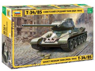 Model czołgu T-34/85 do sklejania - Zvezda 3687 skala 1:35