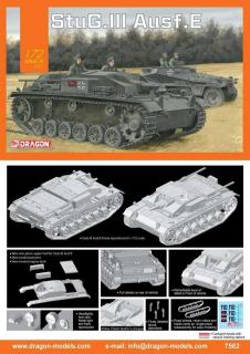 Model do skejania działa Stug III E w skali 1:72 Dragon 7562