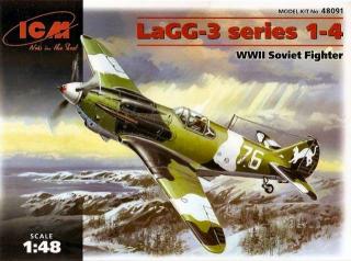 Model do sklejania radzieckiego myśliwca LaGG-3 w skali 1:48 ICM 48091