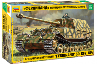 Model niemieckiego niszczyciela czołgów Ferdinand w skali 1:35 Zvezda 3653