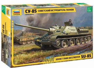 Model niszczyciela czołgów do sklejania Su85 Zvezda 3690
