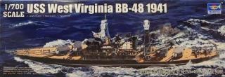 Model pancernika USS West Virginia BB-48 do sklejania 1:700