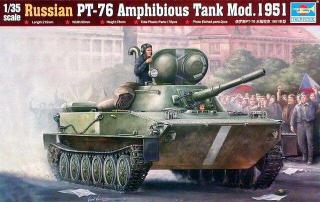 Model redukcyjny czołgu amfibii PT-76 skala 1:35, Trumpeter 00379