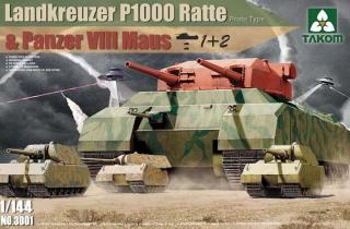 Modele czołgów Landkreuzer P1000 Ratte i Maus do sklejania Takom 3001