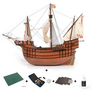 OcCre 12010S Santa Maria drewniany statek zestaw z narzędziami i klejem 1/50