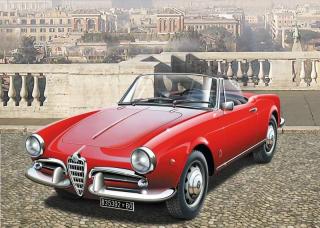 Piękny model plastikowy do sklejania samochodu Alfa Romeo Giulietta Spider 1300 w skali 1:24 z firmy Italeri 3653