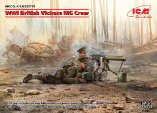 Plastikowe figurki brytyjskich żołnierzy i karabin maszynowy Vickers 1:35 ICM 35713