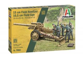 Plastikowy model - 15 cm Field Howitzer / 10,5 cm Field Gun - do sklejania w skali 1:72 z firmy Italeri nr 7082