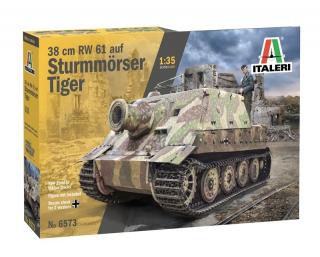 Plastikowy model 38 cm RW 61 na Sturmmorser Tiger do sklejania w skali 1:35 z firmy Italeri nr 6573