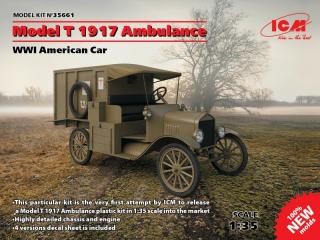 Plastikowy model ambulansu z WWI Ford Model T 1917 1:35 ICM 35661