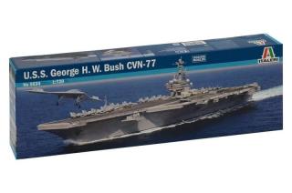 Plastikowy model amerykańskiego lotniskowca USS George H.W. Bush CVN-77 do sklejania w skali 1:720 z firmy Italeri nr 5534