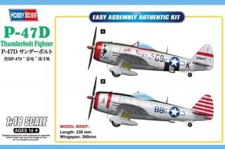 Plastikowy model amerykańskiego myśliwca P-47D Thunderbolt do sklejania w skali 1:48 z firmy Hobby Boss nr 85811