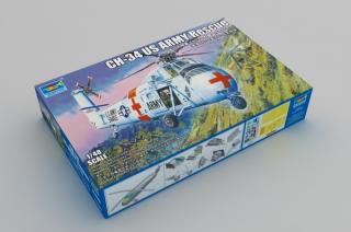 Plastikowy model amerykańskiego ratowniczego śmigłowca CH-34 do sklejania w skali 1:48 z firmy Trumpeter nr 02883