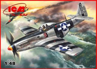 Plastikowy model amerykańskiego samolotu myśliwskiego Mustang P-51K do sklejania w skali 1:48 z firmy ICM nr 48154