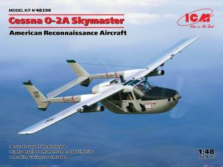 Plastikowy model amerykańskiego samolotu rozpoznawczego Cessna O-2A Skymaster do sklejania w skali 1:48 z firmy ICM nr 48290