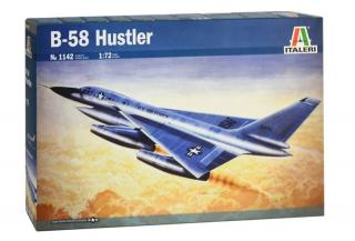 Plastikowy model amerykańskiego strategicznego bombowca Convair B-58 Hustler do sklejania w skali 1:72 z firmy Italeri nr 1142