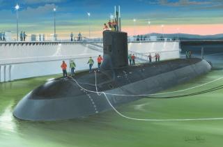 Plastikowy model atomowego okrętu podwodnego USS Virginia SSN-774 do sklejania w skali 1:350 z firmy Hobby Boss nr katalogowy 83513