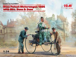 Plastikowy model Benz Patent-Motorwagen 1886 z figurkami 1:24 ICM 24041