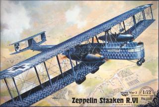 Plastikowy model bombowca Zeppelin Staaken R.VI do sklejania w skali 1:72 z firmy Roden 050