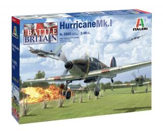 Plastikowy model brytyjskiego myśliwca Hurricane Mk.I do sklejania w skali 1:48 z firmy Italeri nr 2802