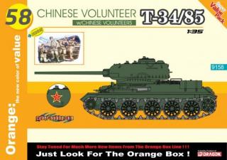 Plastikowy model czołgu do sklejania z firmy Dragon nr 9158 Chinese Volunteer T-34/85 w skali 1:35