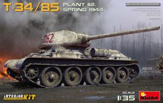 Plastikowy model czołgu T-34/85 z wnętrzem do sklejania w skali 1:35 z firmy MiniArt nr 35294