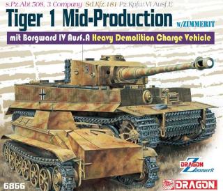 Plastikowy model czołgu Tiger I z Zimmeritem do sklejania Dragon 6866