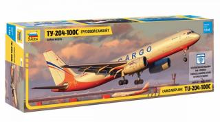 Plastikowy model do sklejania samolotu Tu-204-100C w skali 1:144 z firmy Zvezda nr katalogowy 7031