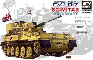 Plastikowy model lekkiego czołgu rozpoznawczego FV107 Scimitar do sklejania w skali 1:35 z firmy AFV Club nr AF35013