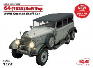 Plastikowy model limuzyny Mercedes-Benz W31 typ G4 z dachem do składania w skali 1:72 z firmy ICM nr 72472