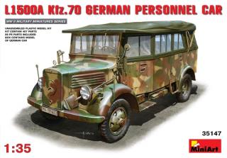 Plastikowy model Mercedesa L1500A Kfz.70 do sklejania w skali 1:25 z firmy MiniArt nr katalogowy 35147