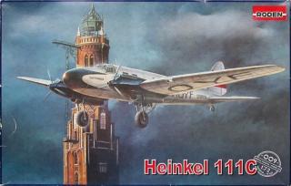Plastikowy model niemieckiego bombowca Heinkel He 111C do sklejania w skali 1:72 z firmy Roden nr katalogowy 009