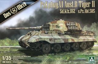 Plastikowy model niemieckiego czołgu PzKpfwg. VI Tiger II do sklejania w skali 1:35 z firmy Das Werk nr DW35013