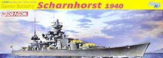 Plastikowy model niemieckiego pancernika Scharnhorst 1940 do sklejania w skali 1:350 z firmy Dragon nr 1062