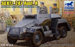 Plastikowy model niemieckiego pojazdu dowodzenia Sd.Kfz.247 Ausf.A do sklejania w skali 1:35 z firmy Bronco Models nr CB35095