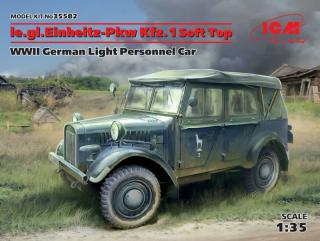 Plastikowy model niemieckiego samochodu terenowego le.gl.Einheitz-Pkw Kfz.1 do sklejania w skali 1:35 z firmy ICM nr 35582