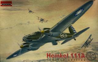 Plastikowy model niemieckiego samolotu bombowego Heinkel 111A do sklejania w skali 1:72 z firmy Roden nr 021 limitowana edycja