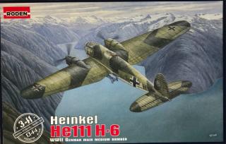 Plastikowy model niemieckiego samolotu bombowego Heinkel He 111 H-6 do sklejania w skali 1:144 z firmy Roden nr 341