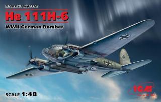 Plastikowy model niemieckiego samolotu bombowego Heinkel He 111H-6 do sklejania w skali 1:48 z firmy ICM 48262