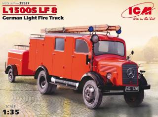 Plastikowy model niemieckiego wozu strażackiego L1500S LF8 do sklejania w skali 1:35 z firmy ICM nr 35527