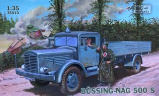 Plastikowy model niemieckiej ciężarówki wojskowej Bussing-Nag 500 S do sklejania w skali 1:35 z firmy IBG nr 35010