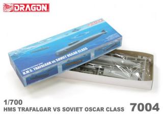 Plastikowy model okrętu HMS Trafalgar kontra Oscar do sklejania w skali 1:700 z firmy Dragon 7004