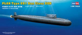 Plastikowy model okrętu podwodnego PLAN Type 091 Han Class SSN do sklejania w skali 1:350 z firmy Hobby Boss nr 83512