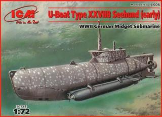 Plastikowy model okrętu podwodnego U-Boat XXVIIB do sklejania 1:72 ICM S.006