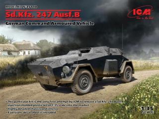 Plastikowy model pojazdu dowodzenia Sd.Kfz.247 wersja B do sklejania w skali 1:35 z firmy ICM nr 35110