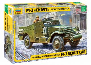 Plastikowy model pojazdu opancerzonego M3 Scout do sklejania z firmy Zvezda 3519 w skali 1:35