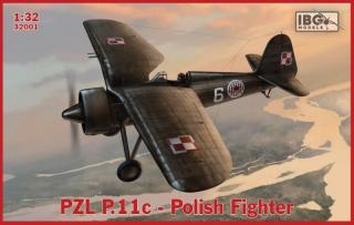 Plastikowy model polskiego myśliwca PZL P11C do sklejania w skali 1:32 z firmy IBG Models nr 32001