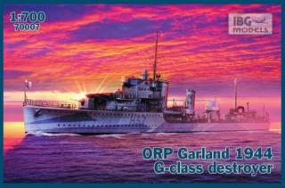 Plastikowy model polskiego niszczyciela ORP Garland 1944 G-klasy do sklejania w skali 1:700 nr 70007