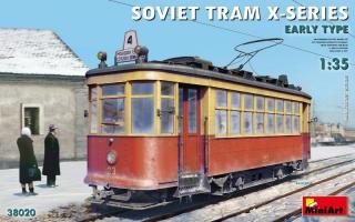 Plastikowy model radzieckiego tramwaju seria X wczesny typ do sklejania w skali 1:35 z firmy MiniArt nr 38020
